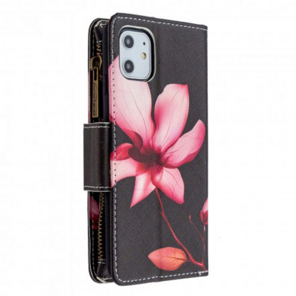 Folio-hoesje voor iPhone 11 Bloemzak Met Rits