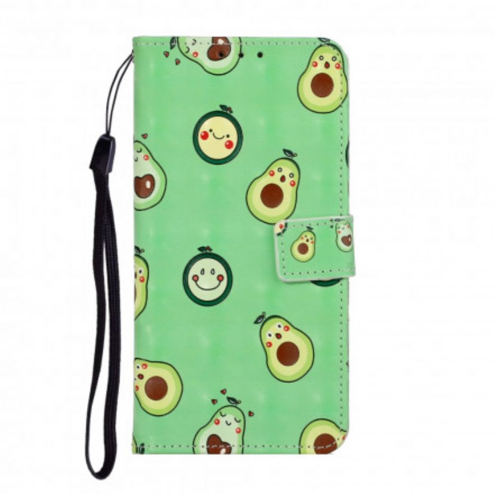 Folio-hoesje voor iPhone 11 Met Ketting Avocado Verstelbare Riem