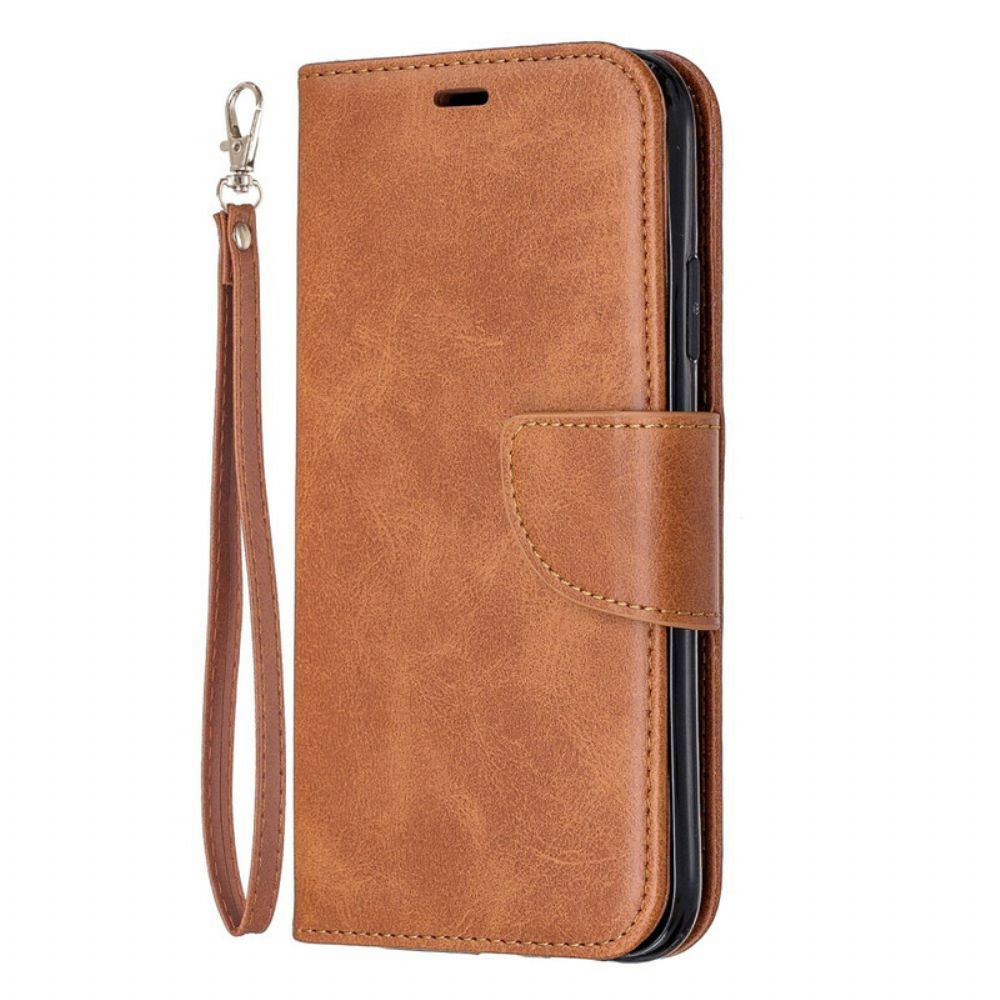 Folio-hoesje voor iPhone 11 Met Ketting Leren Bandstijl