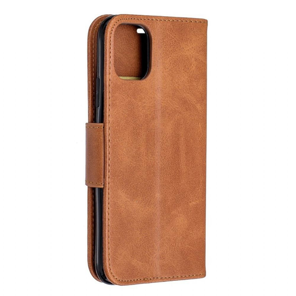 Folio-hoesje voor iPhone 11 Met Ketting Leren Bandstijl