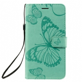 Folio-hoesje voor iPhone 11 Met Ketting Reuzenvlinders Met Bandjes