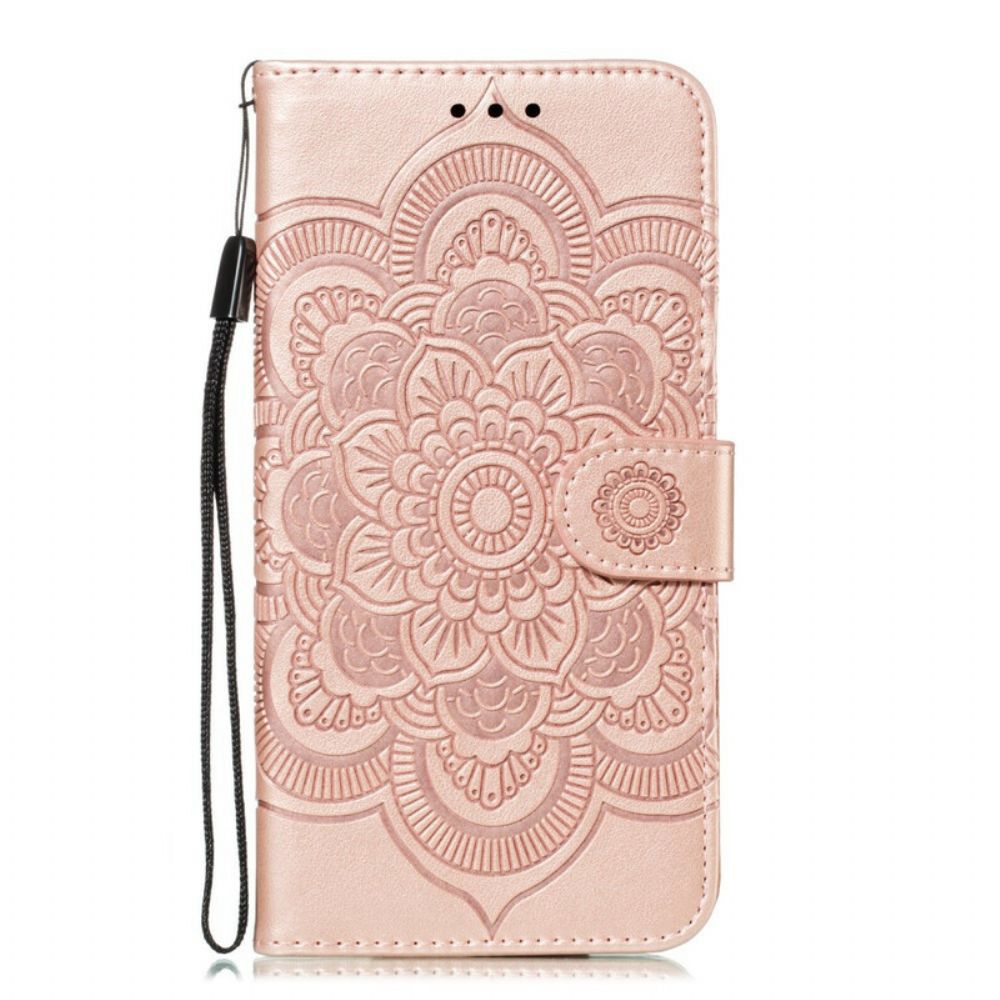 Folio-hoesje voor iPhone 11 Met Ketting Volledige Mandala Met Bandjes