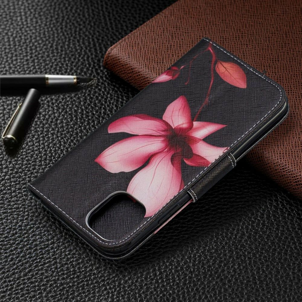 Folio-hoesje voor iPhone 11 Roze Bloem