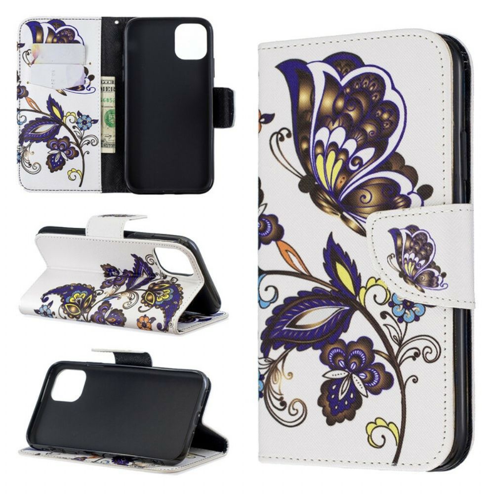 Folio-hoesje voor iPhone 11 Tatoo Vlinders