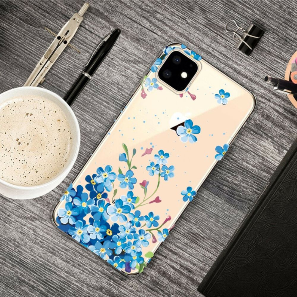 Hoesje voor iPhone 11 Boeket Blauwe Bloemen