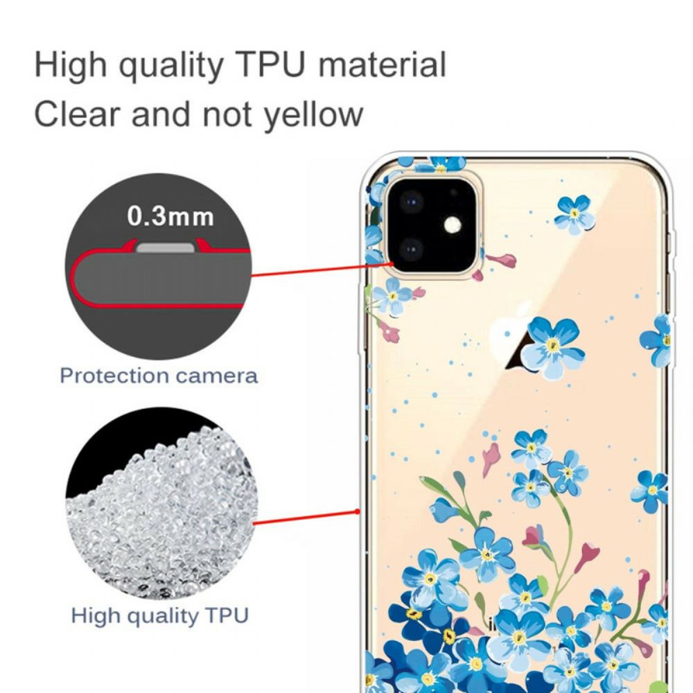 Hoesje voor iPhone 11 Boeket Blauwe Bloemen