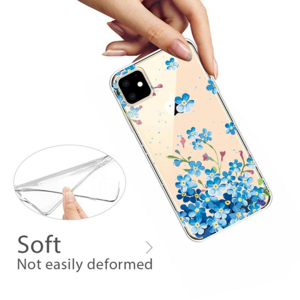 Hoesje voor iPhone 11 Boeket Blauwe Bloemen