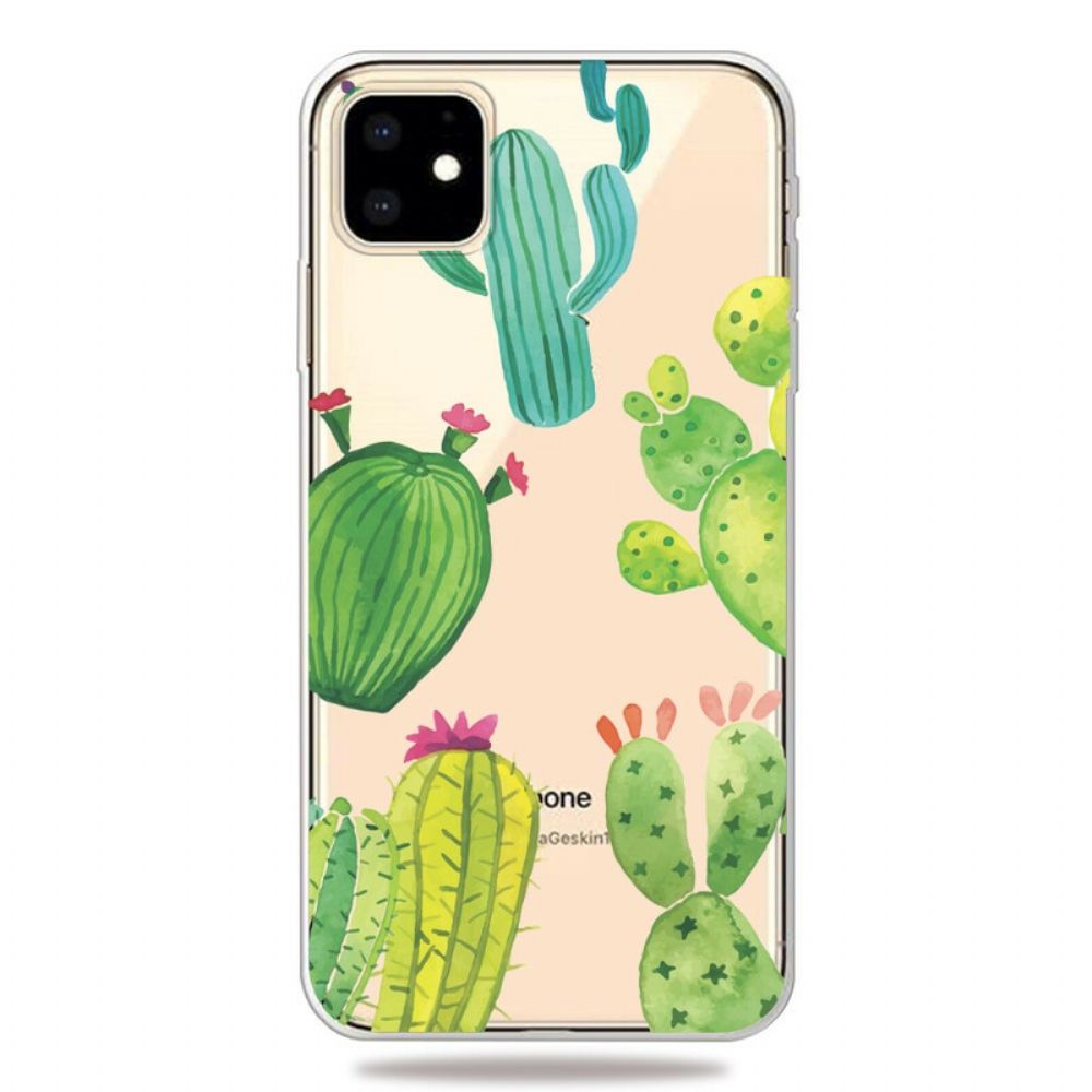 Hoesje voor iPhone 11 Cactus Aquarel