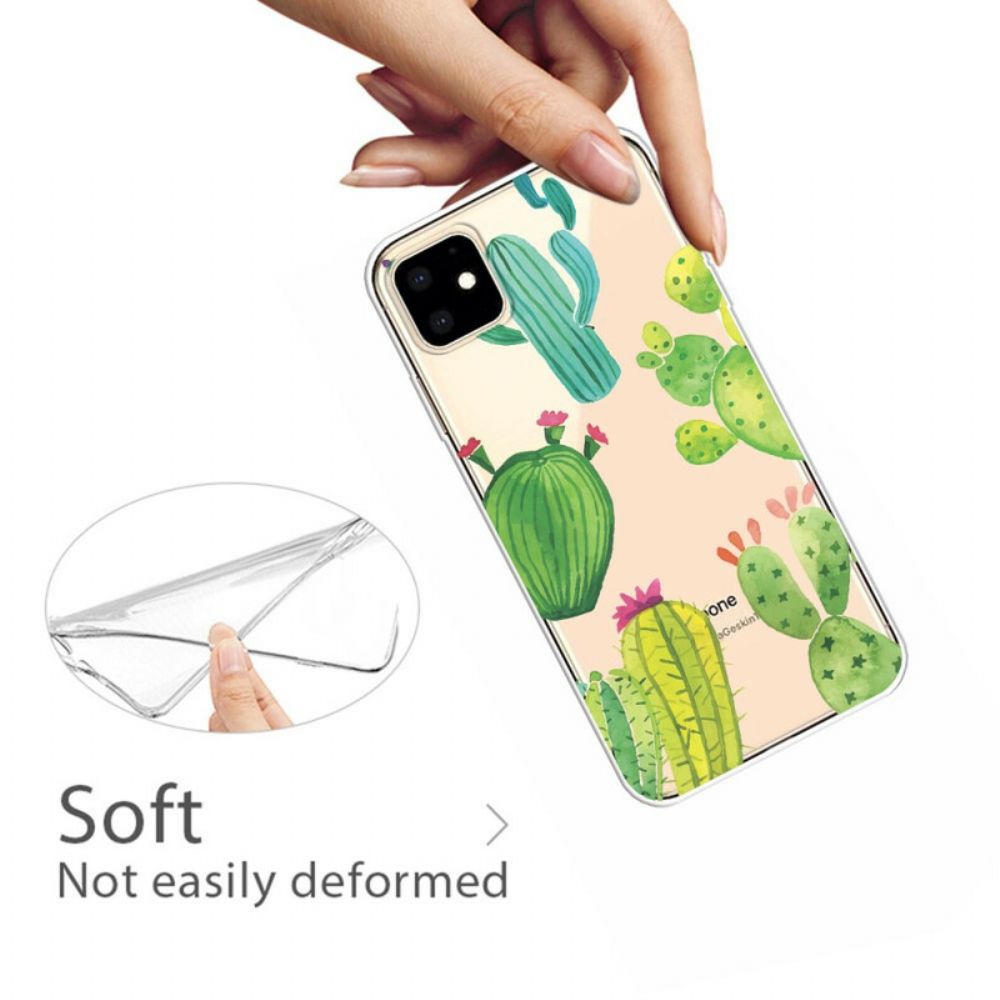 Hoesje voor iPhone 11 Cactus Aquarel