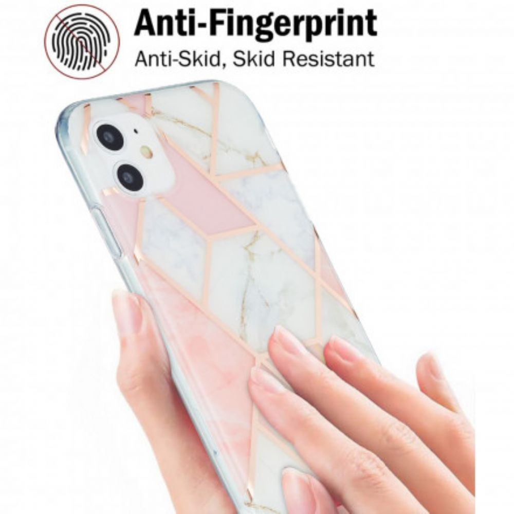 Hoesje voor iPhone 11 Flitsachtig Geometrisch Marmer