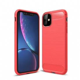 Hoesje voor iPhone 11 Geborstelde Koolstofvezel