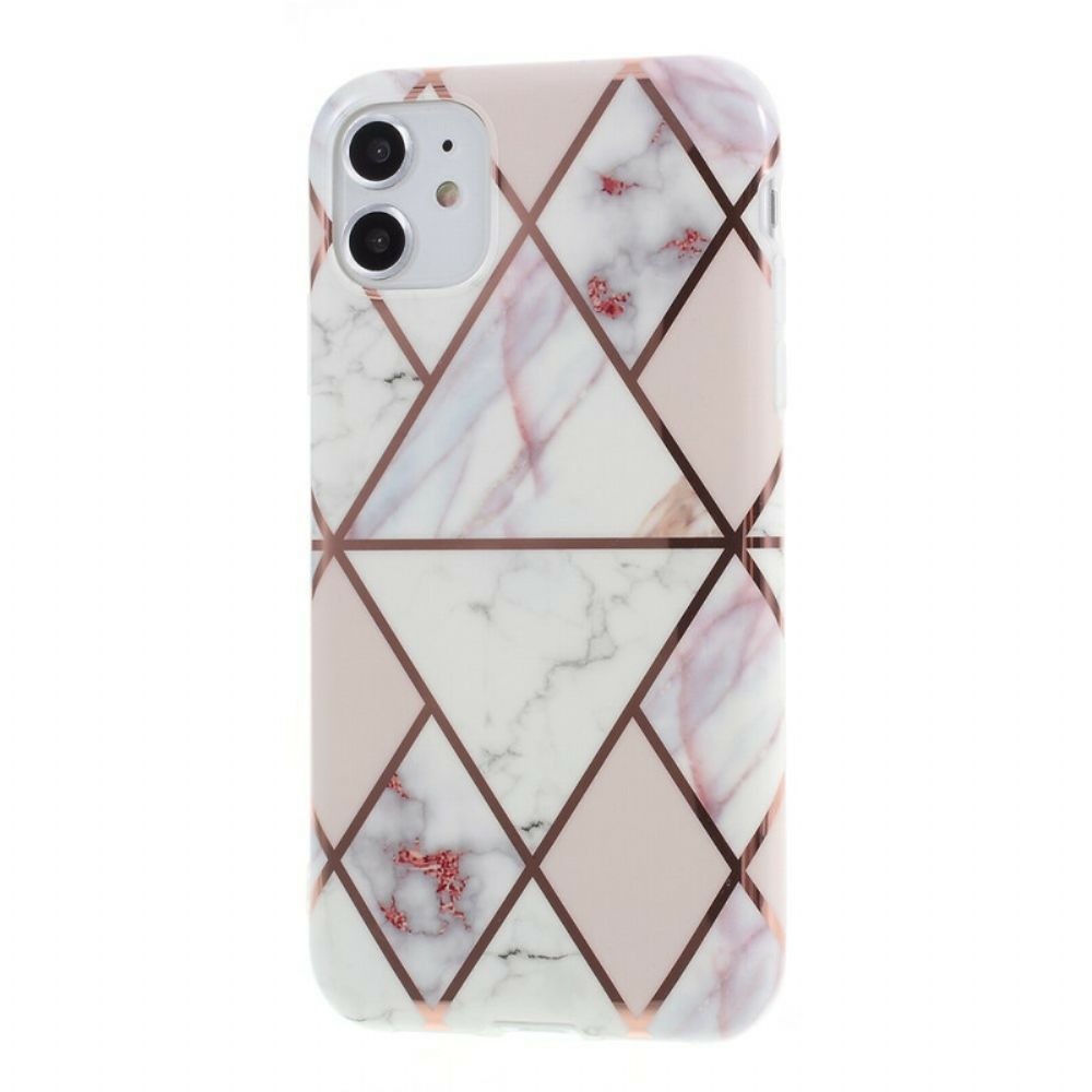 Hoesje voor iPhone 11 Gekleurd Geometrie Marmer