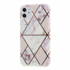 Hoesje voor iPhone 11 Gekleurd Geometrie Marmer