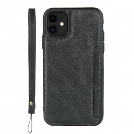 Hoesje voor iPhone 11 Kaarthouder En Lanyard