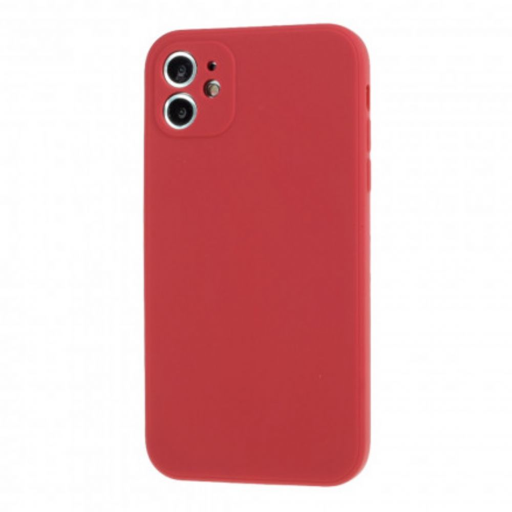 Hoesje voor iPhone 11 Silicone Mat Pure Kleur