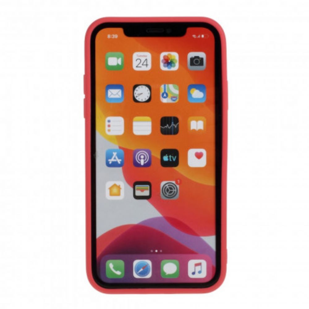 Hoesje voor iPhone 11 Silicone Mat Pure Kleur