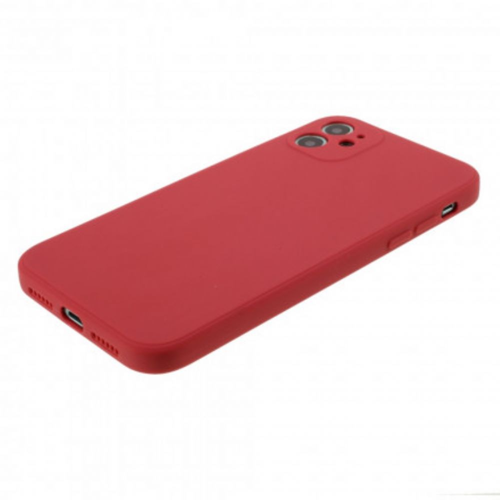 Hoesje voor iPhone 11 Silicone Mat Pure Kleur