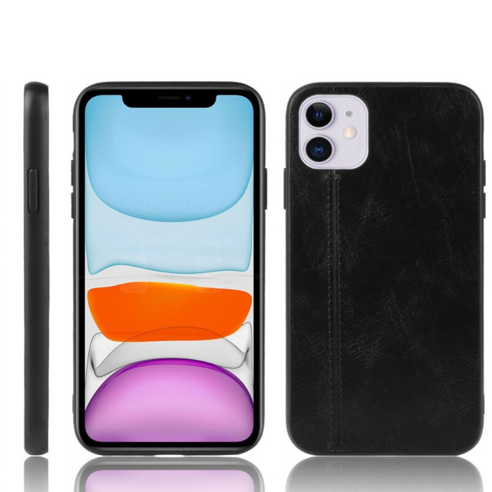 Hoesje voor iPhone 11 Stijl Lederen Stiksels