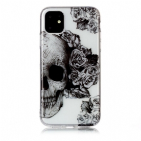 Hoesje voor iPhone 11 Transparante Bloemenschedel