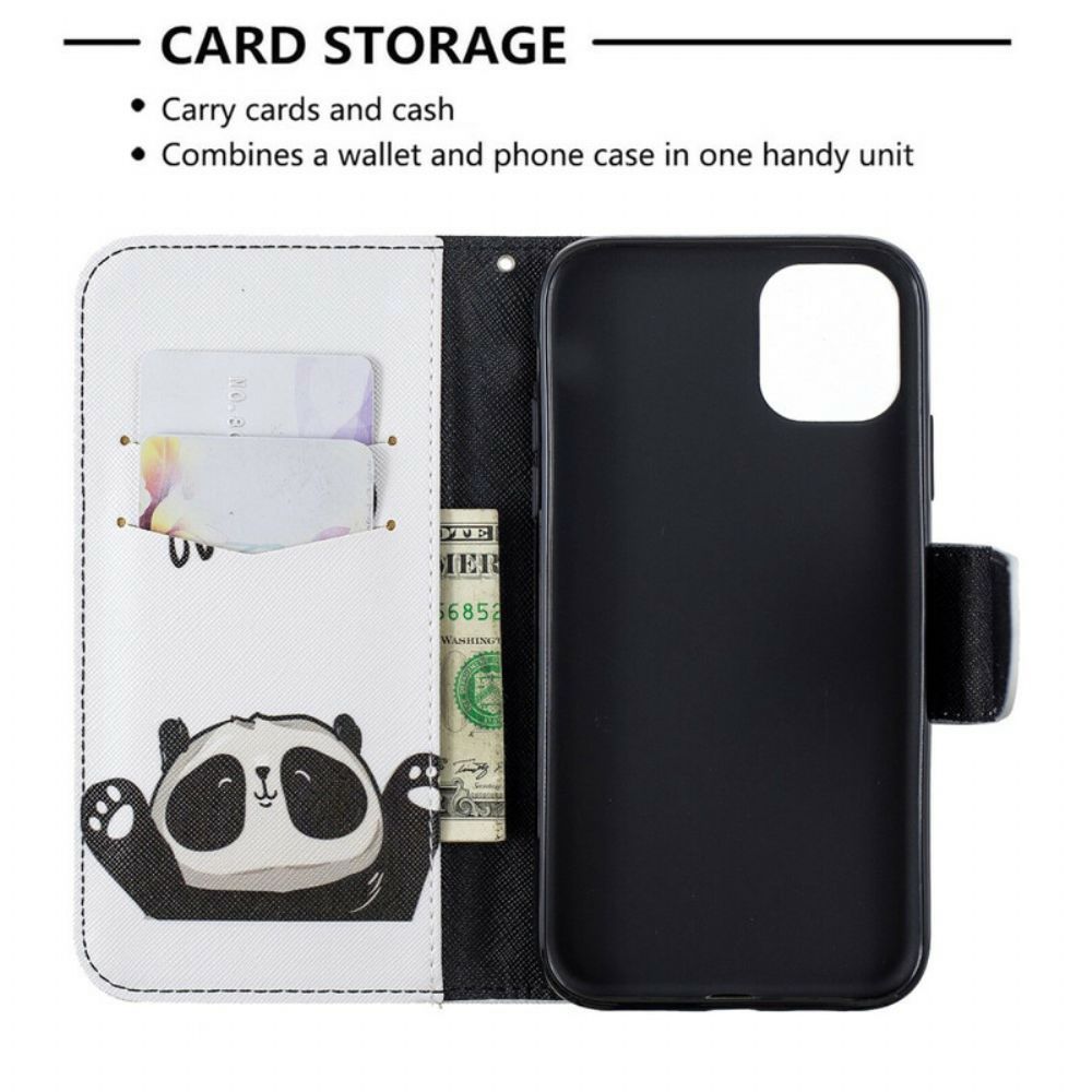 Leren Hoesje voor iPhone 11 Hallo Panda