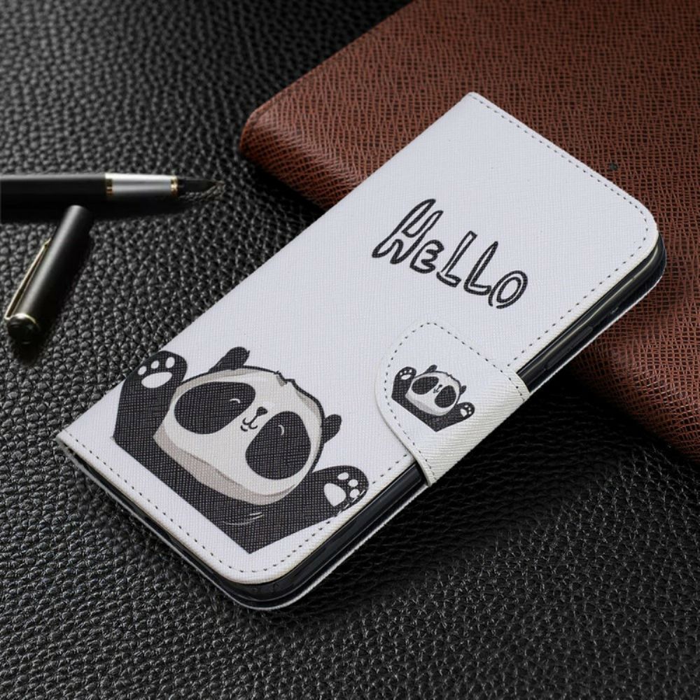 Leren Hoesje voor iPhone 11 Hallo Panda