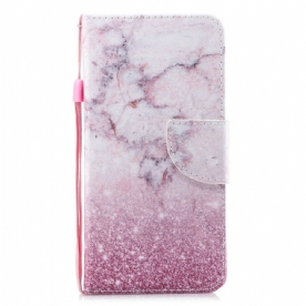 Leren Hoesje voor iPhone 11 Met Ketting Marmeren Band