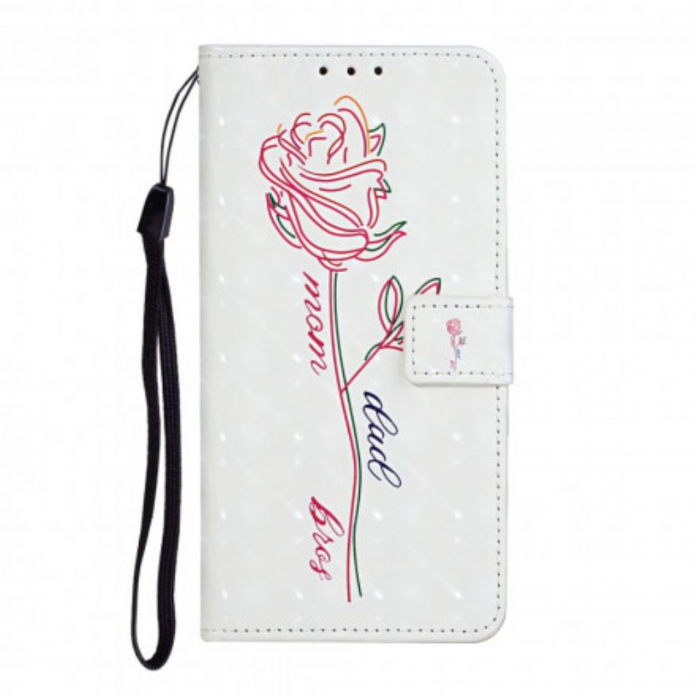 Leren Hoesje voor iPhone 11 Met Ketting Verstelbare Band Met Bloemen