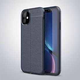 Telefoonhoesje voor iPhone 11 Dubbele Lijn Litchi Leder Effect