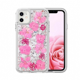 Telefoonhoesje voor iPhone 11 Luxe Bloemen Pailletten