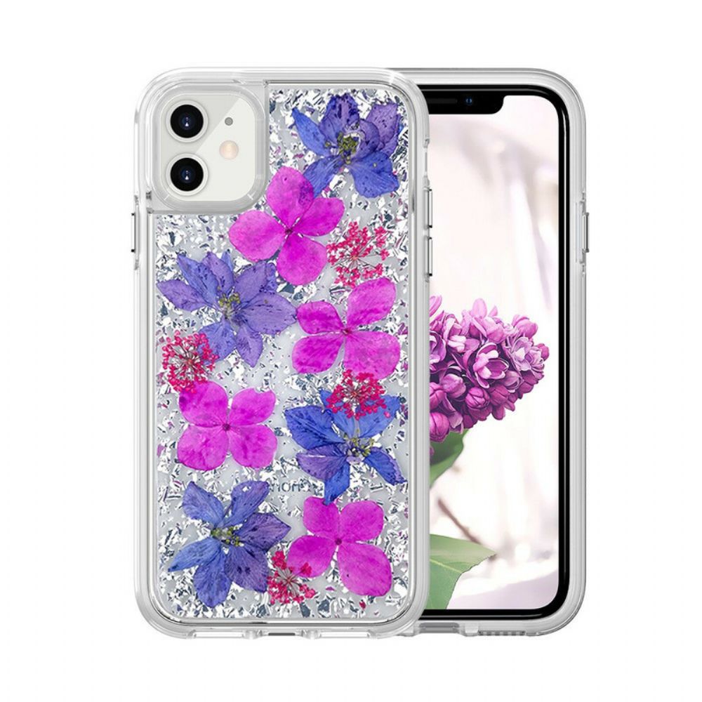 Telefoonhoesje voor iPhone 11 Luxe Bloemen Pailletten