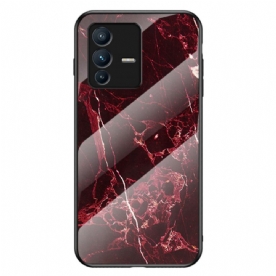 Bescherming Hoesje voor Vivo V23 5G Marmer Kleuren Gehard Glas