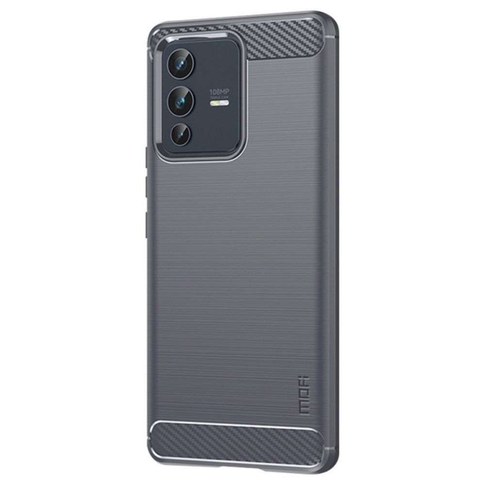 Telefoonhoesje voor Vivo V23 5G Geborstelde Koolstofvezel