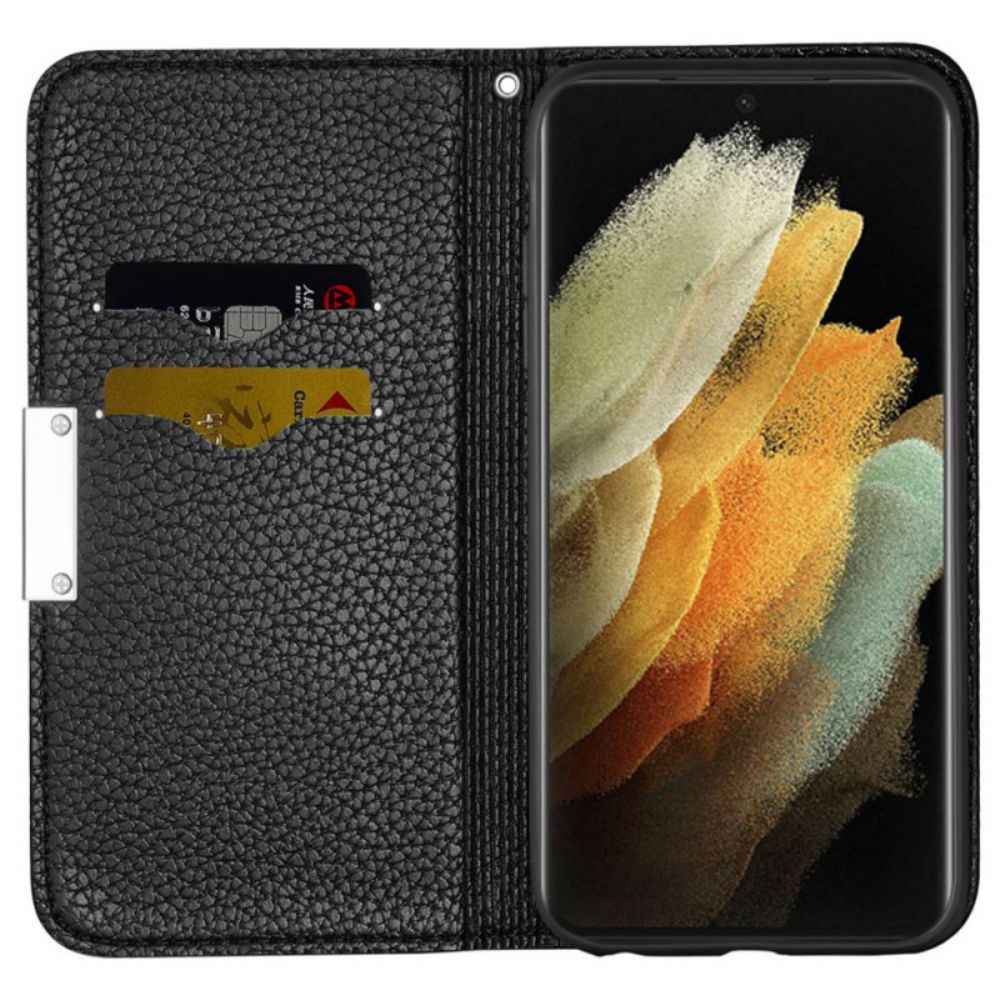 Bescherming Hoesje voor Samsung Galaxy S22 Ultra 5G Folio-hoesje Ultra Chique Litchi Kunstleer