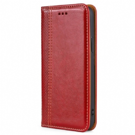 Bescherming Hoesje voor Samsung Galaxy S22 Ultra 5G Folio-hoesje Litchi Lederen Stiksels