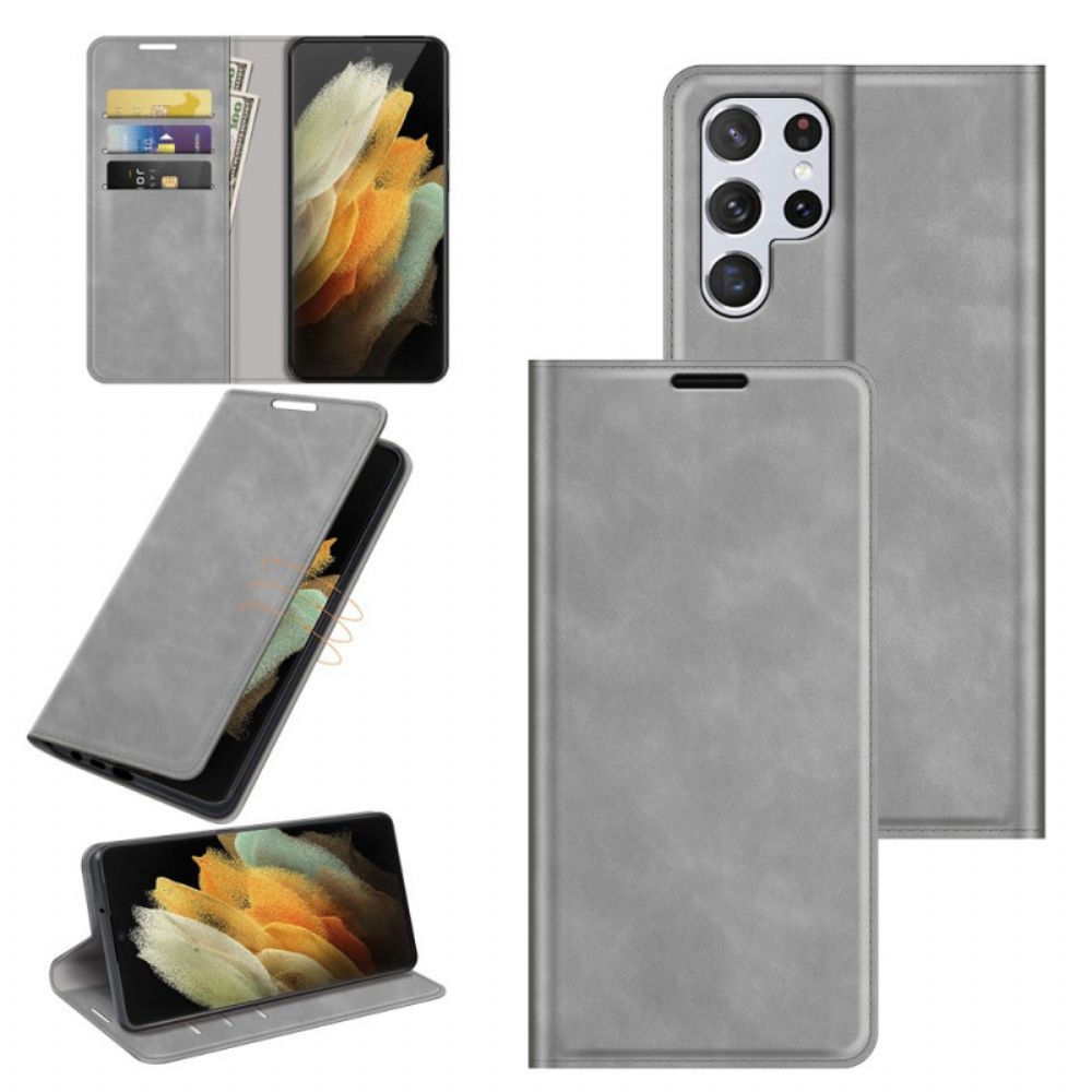 Bescherming Hoesje voor Samsung Galaxy S22 Ultra 5G Folio-hoesje Stijl Leerontwerp