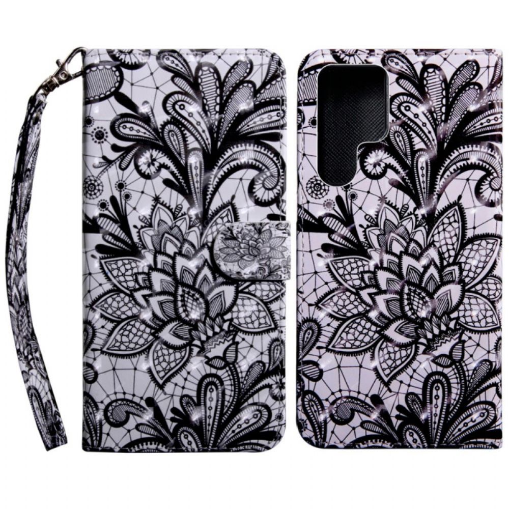 Flip Case voor Samsung Galaxy S22 Ultra 5G Chique Kant