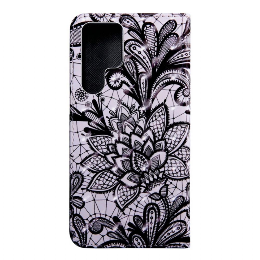 Flip Case voor Samsung Galaxy S22 Ultra 5G Chique Kant