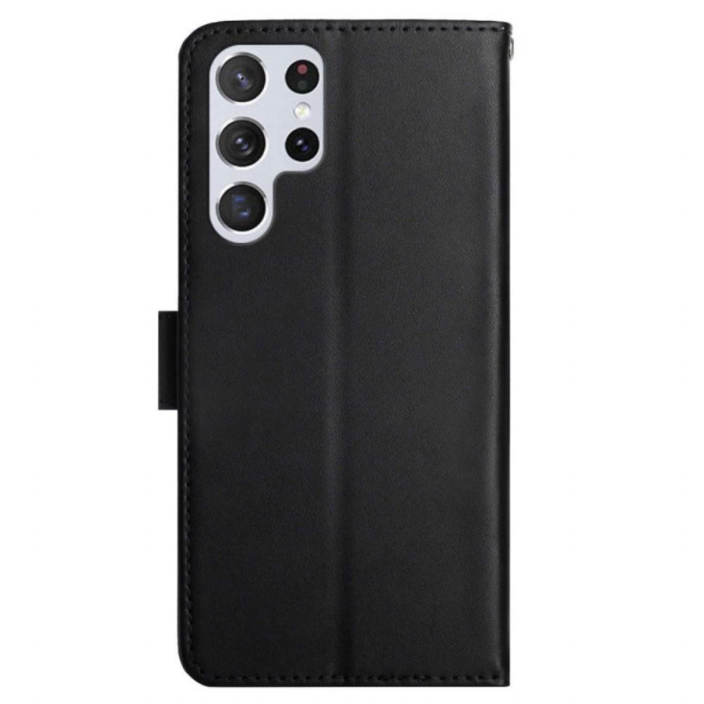 Flip Case voor Samsung Galaxy S22 Ultra 5G Echt Nappaleer