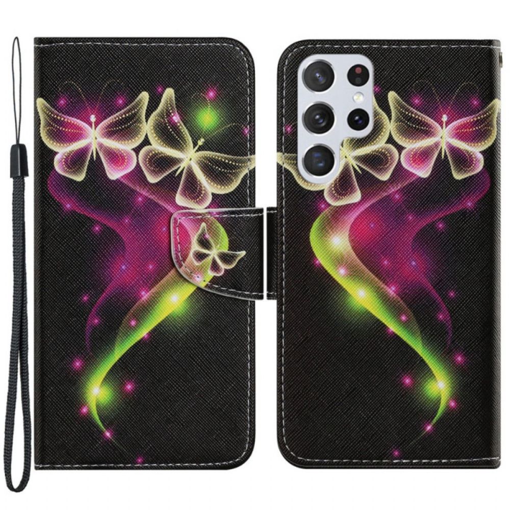 Flip Case voor Samsung Galaxy S22 Ultra 5G Magische Vlinders