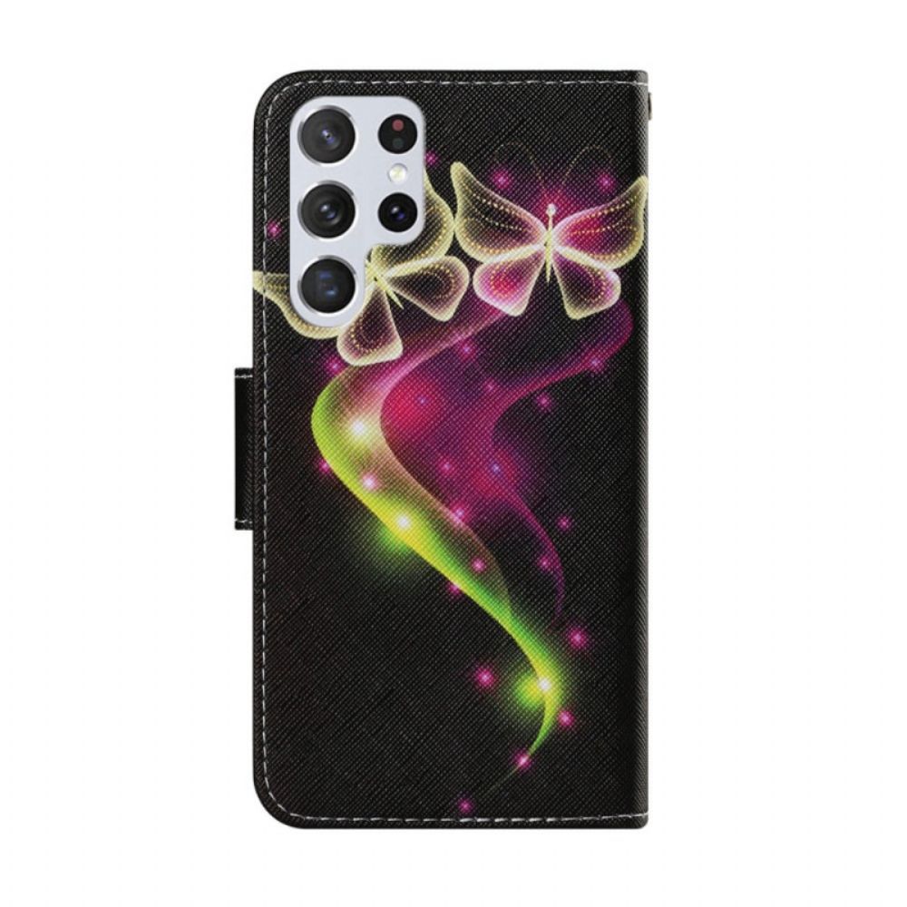 Flip Case voor Samsung Galaxy S22 Ultra 5G Magische Vlinders