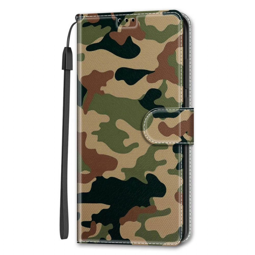 Flip Case voor Samsung Galaxy S22 Ultra 5G Militaire Camouflage