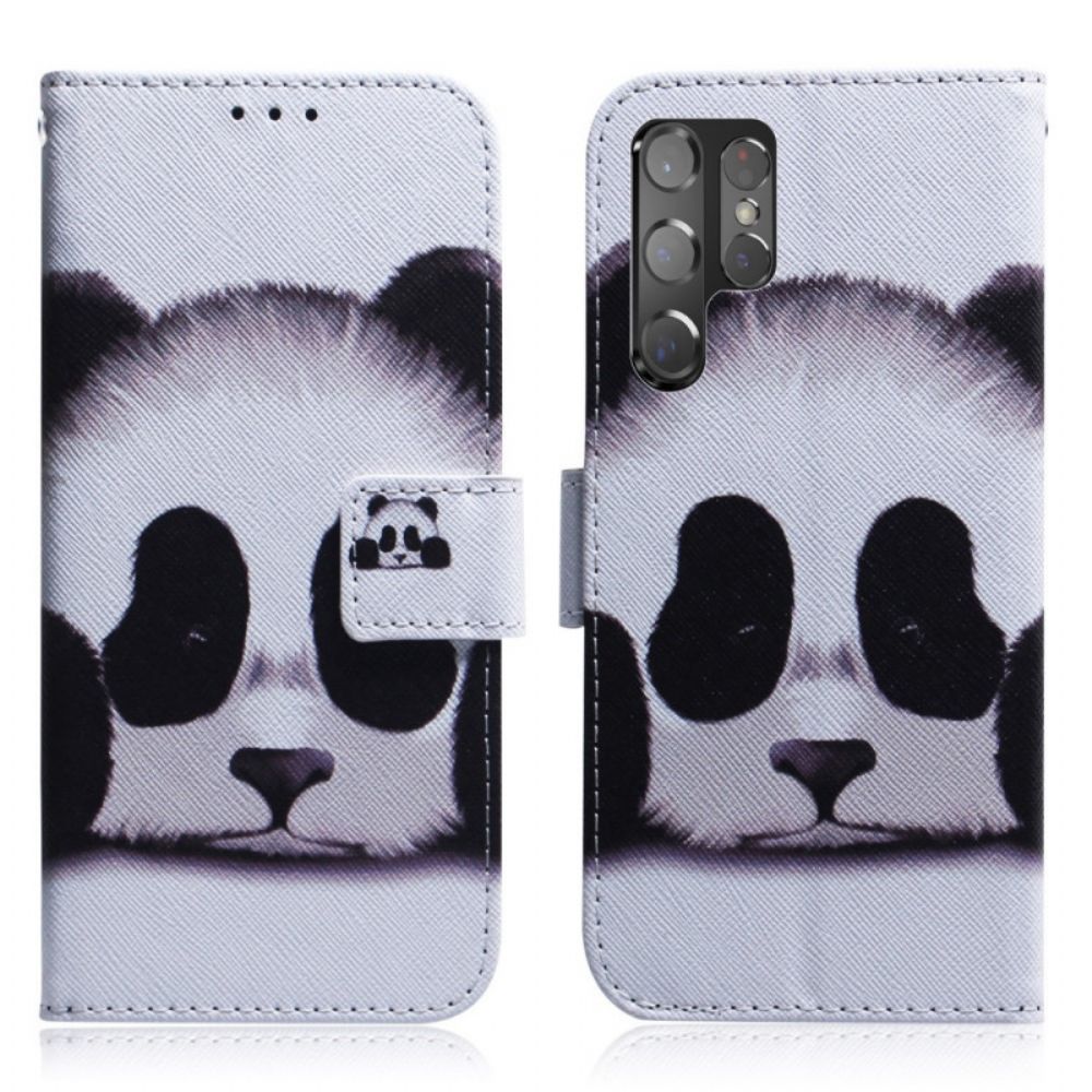 Flip Case voor Samsung Galaxy S22 Ultra 5G Pandagezicht