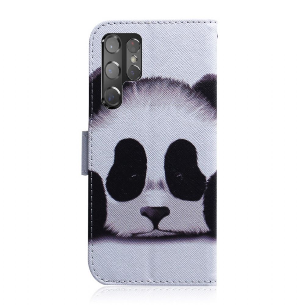 Flip Case voor Samsung Galaxy S22 Ultra 5G Pandagezicht