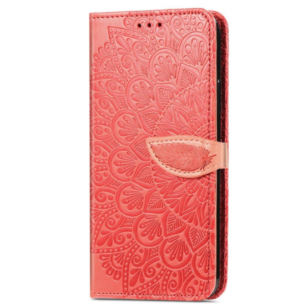 Flip Case voor Samsung Galaxy S22 Ultra 5G Tribale Bladeren