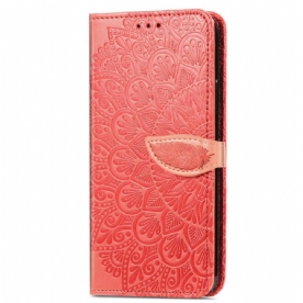 Flip Case voor Samsung Galaxy S22 Ultra 5G Tribale Bladeren