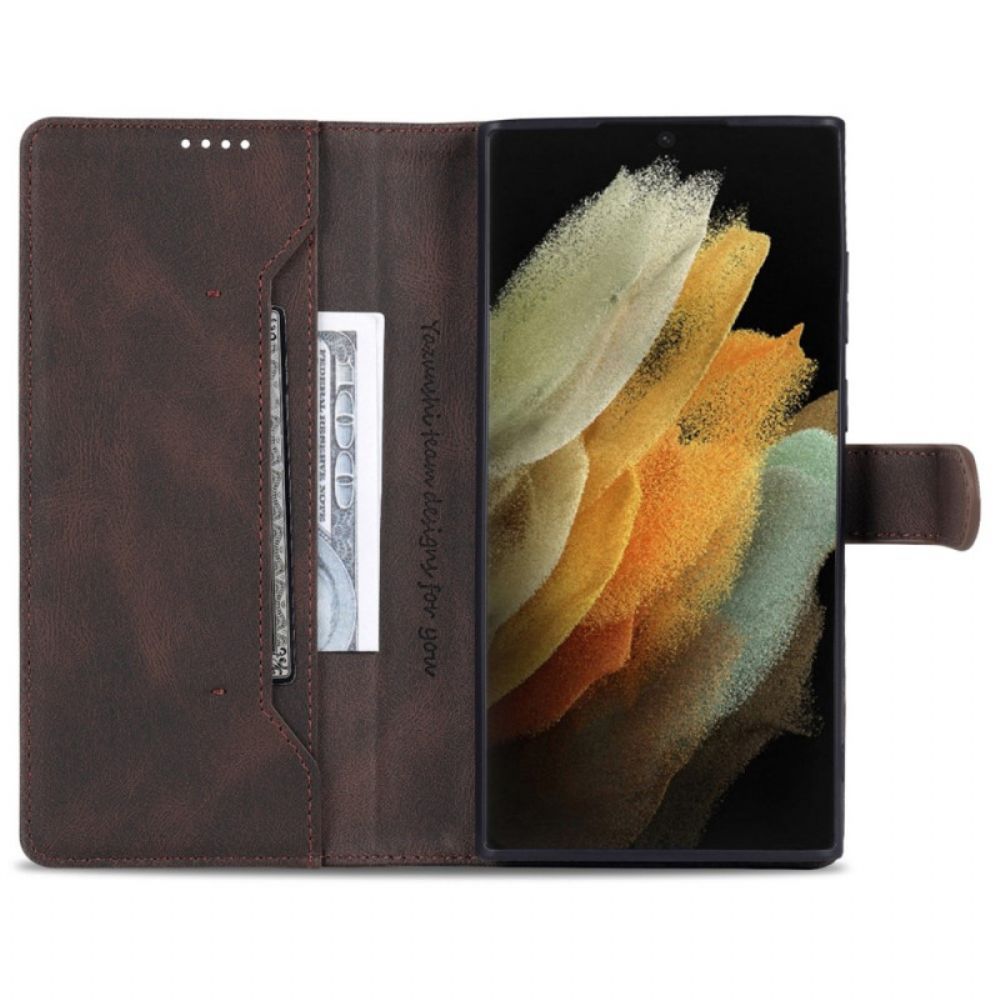 Folio-hoesje voor Samsung Galaxy S22 Ultra 5G Azns-naden