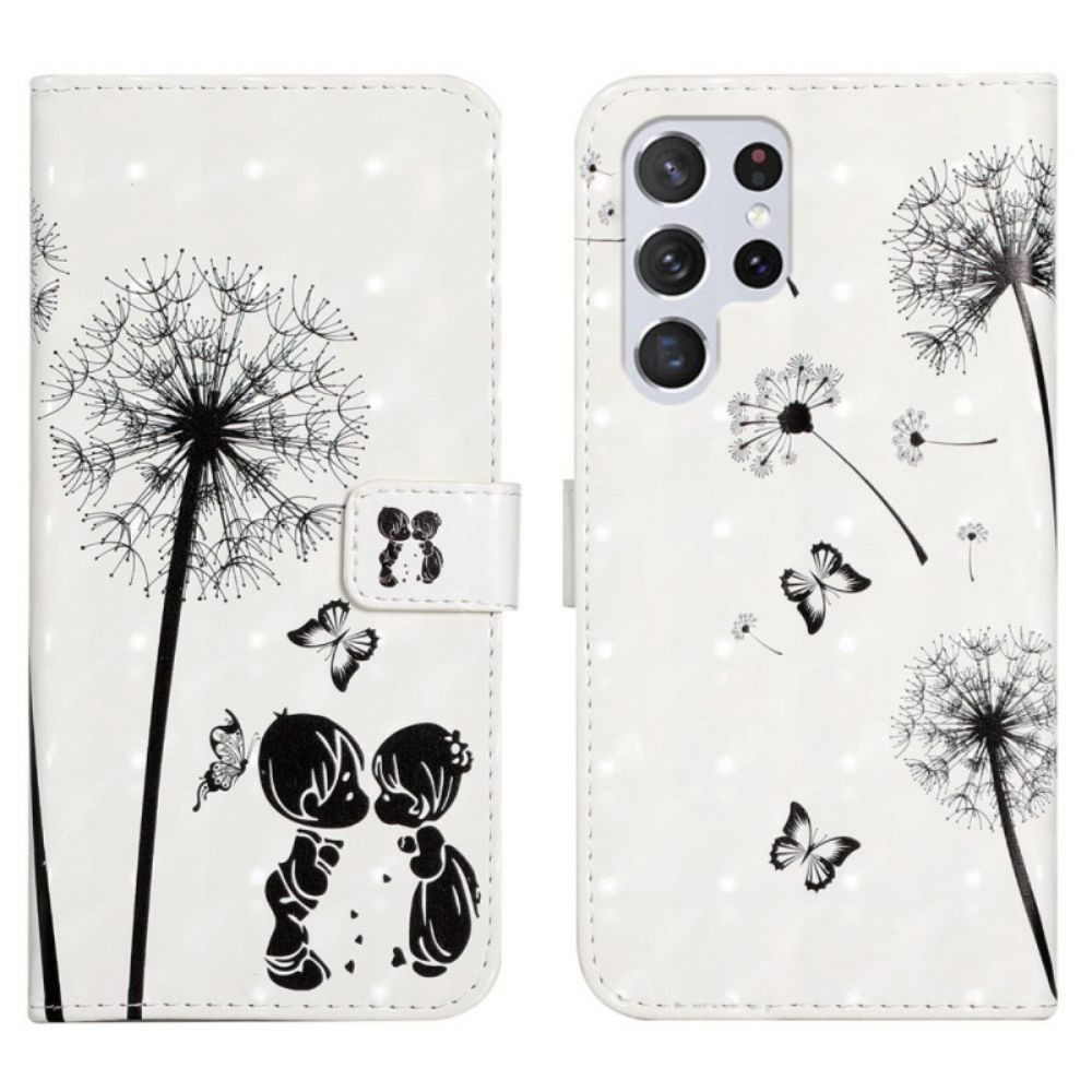 Folio-hoesje voor Samsung Galaxy S22 Ultra 5G Baby Liefde Paardebloem