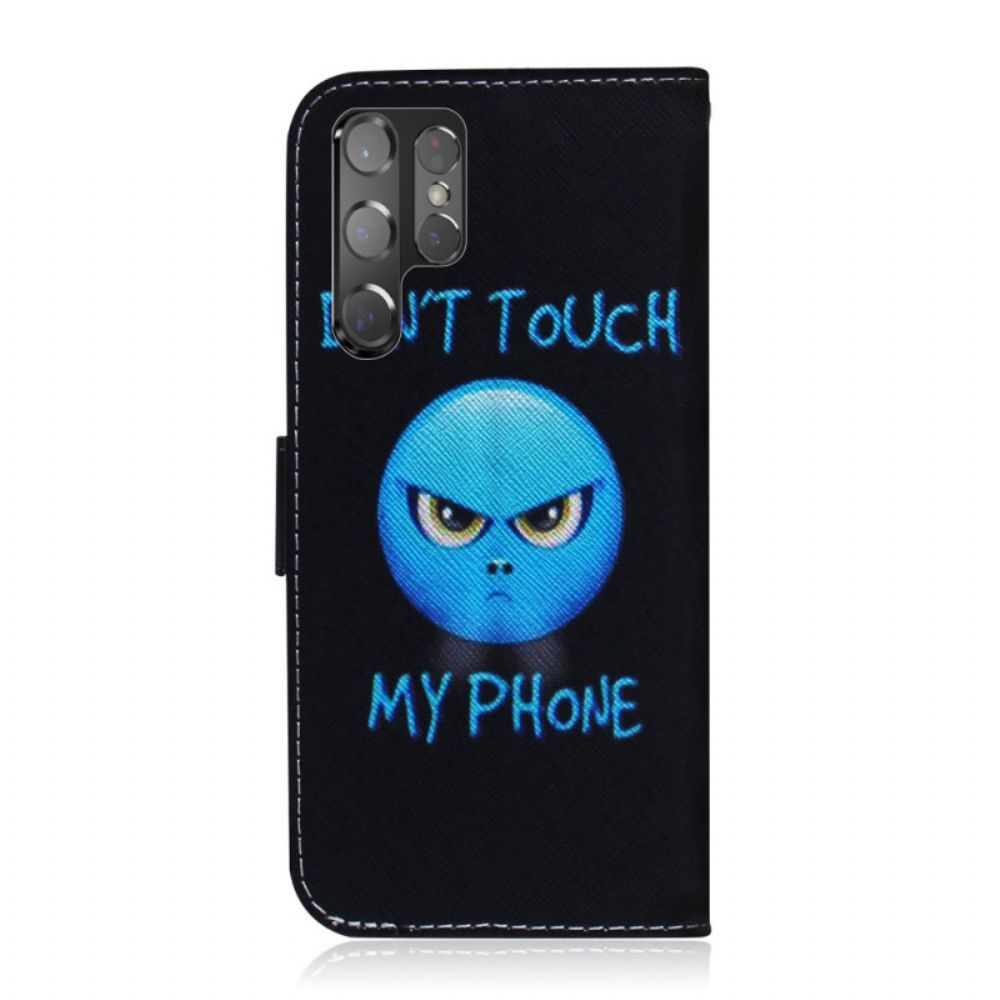 Folio-hoesje voor Samsung Galaxy S22 Ultra 5G Emoji-telefoon