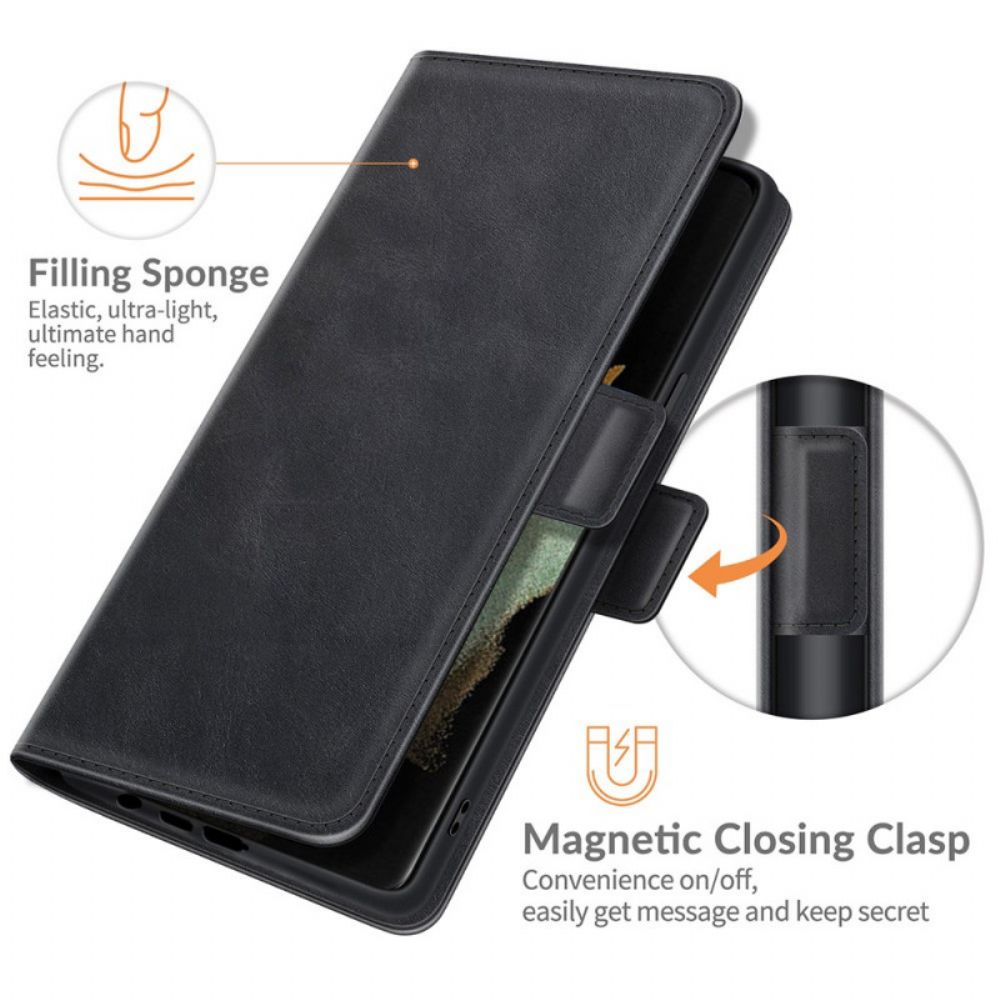 Folio-hoesje voor Samsung Galaxy S22 Ultra 5G Flip Case Dubbele Design Flap