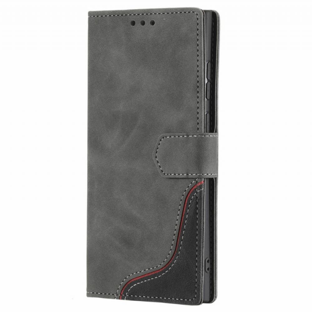 Folio-hoesje voor Samsung Galaxy S22 Ultra 5G Huidgevoelgolf